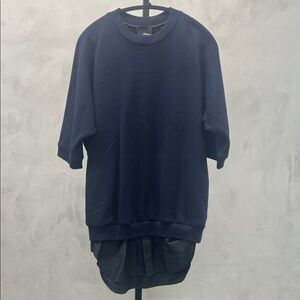 3.1 Phillip Lim Navy Layered Sweatshirt Dress